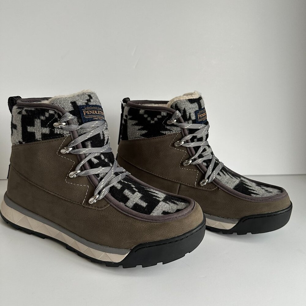 Pendleton Torngat khaki leather insulated hiking trail boots NWT Sz8 - Picture 8 of 10